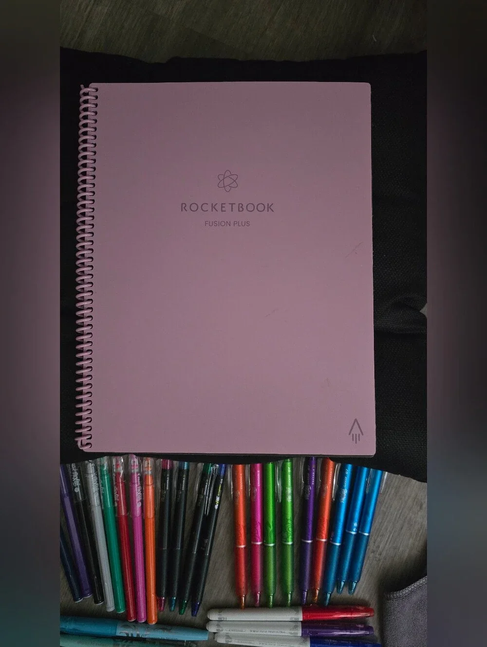 Ultimate Rocketbook Fusion Plus Set - Rose Pink Notebook + 20+ FriXion Pens Etc